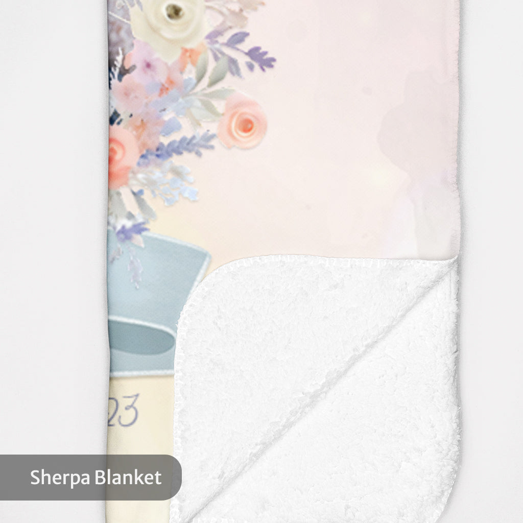 Floral-Heart Personalized Blanket