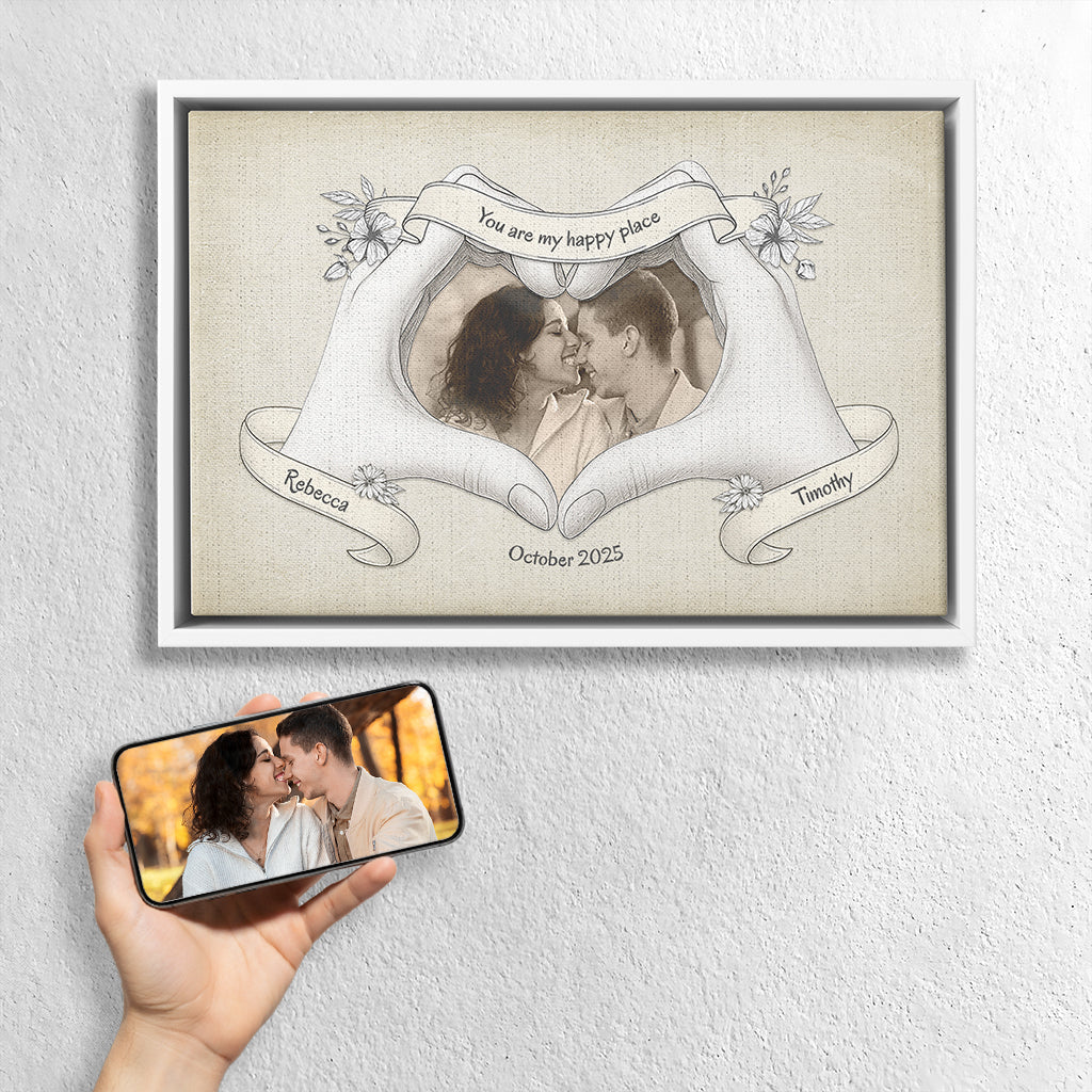 Pencil Drawning Framed Canvas