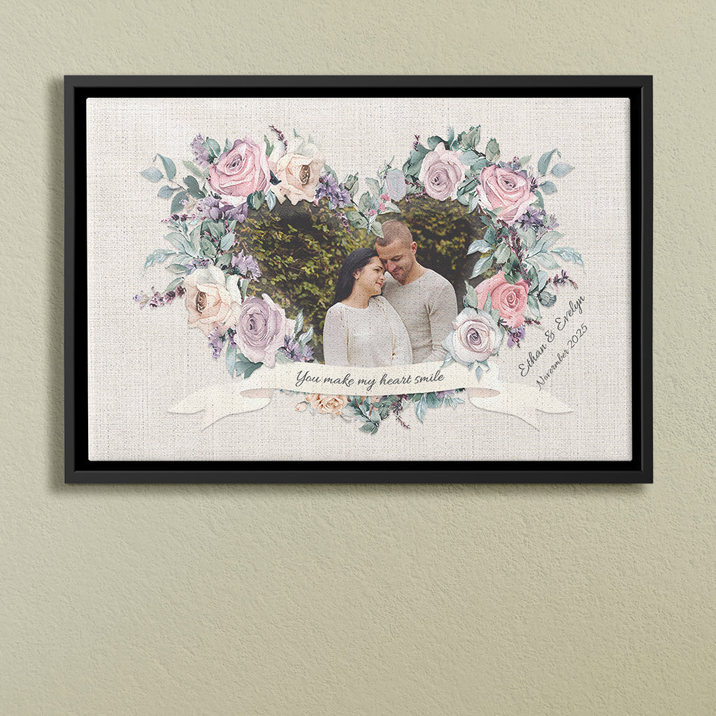 Romantic Roses Framed Canvas