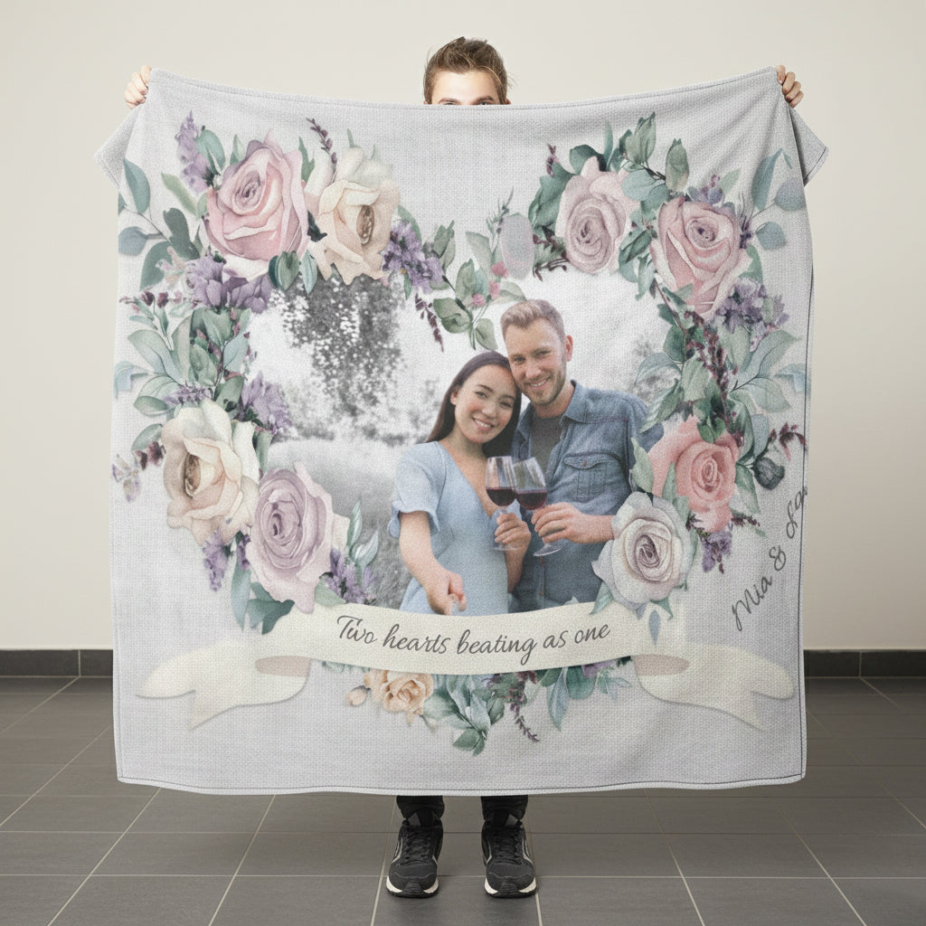 Roses-Heart Personalized Blanket