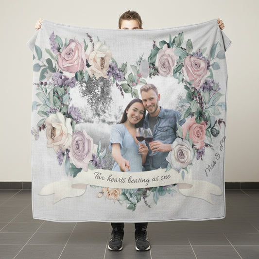 Roses-Heart Personalized Blanket