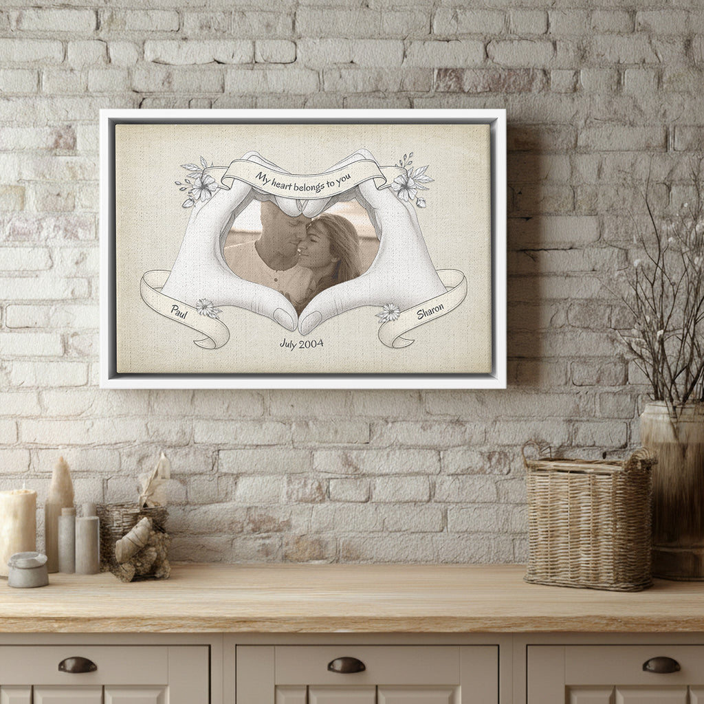 Pencil Drawning Framed Canvas