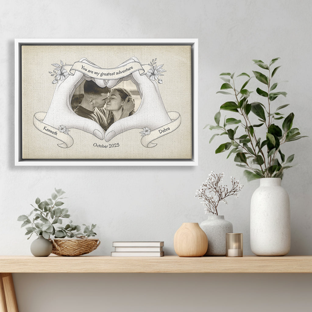 Pencil Drawning Framed Canvas