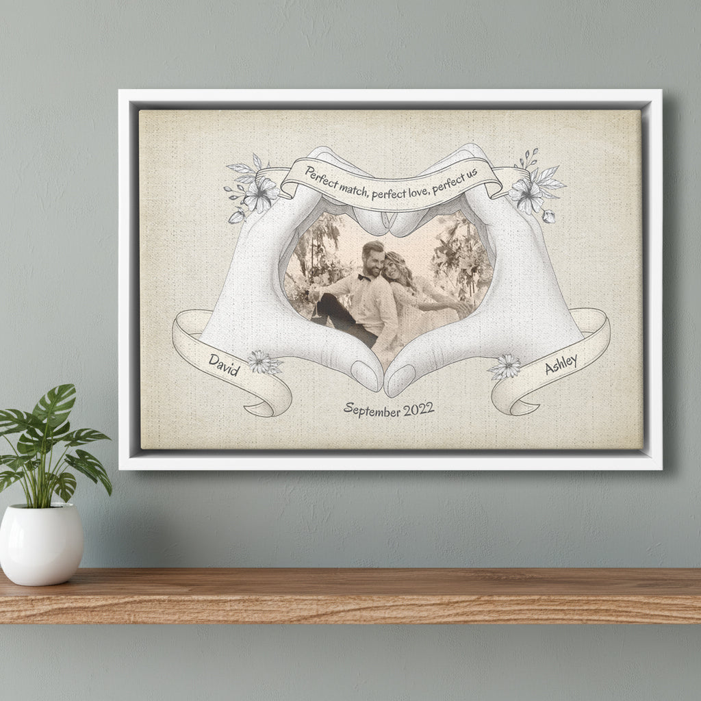 Pencil Drawning Framed Canvas