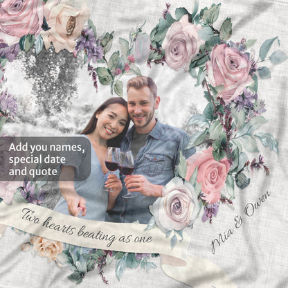 Roses-Heart Personalized Blanket